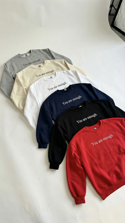 Sudadera con cuello redondo Eres suficiente