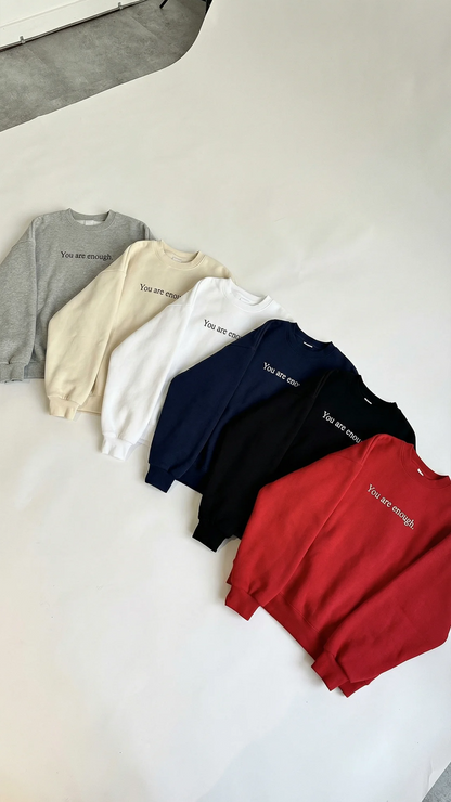 Sudadera con cuello redondo Eres suficiente