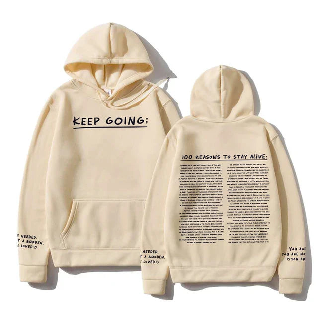 100 Reasons To Stay Alive Hoodie (Keep Going)