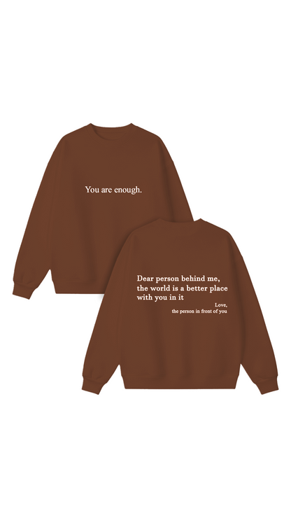 Sudadera con cuello redondo Eres suficiente