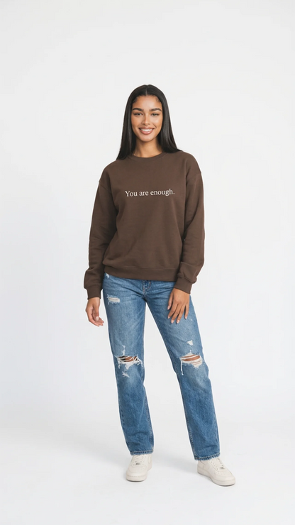 Sudadera con cuello redondo Eres suficiente