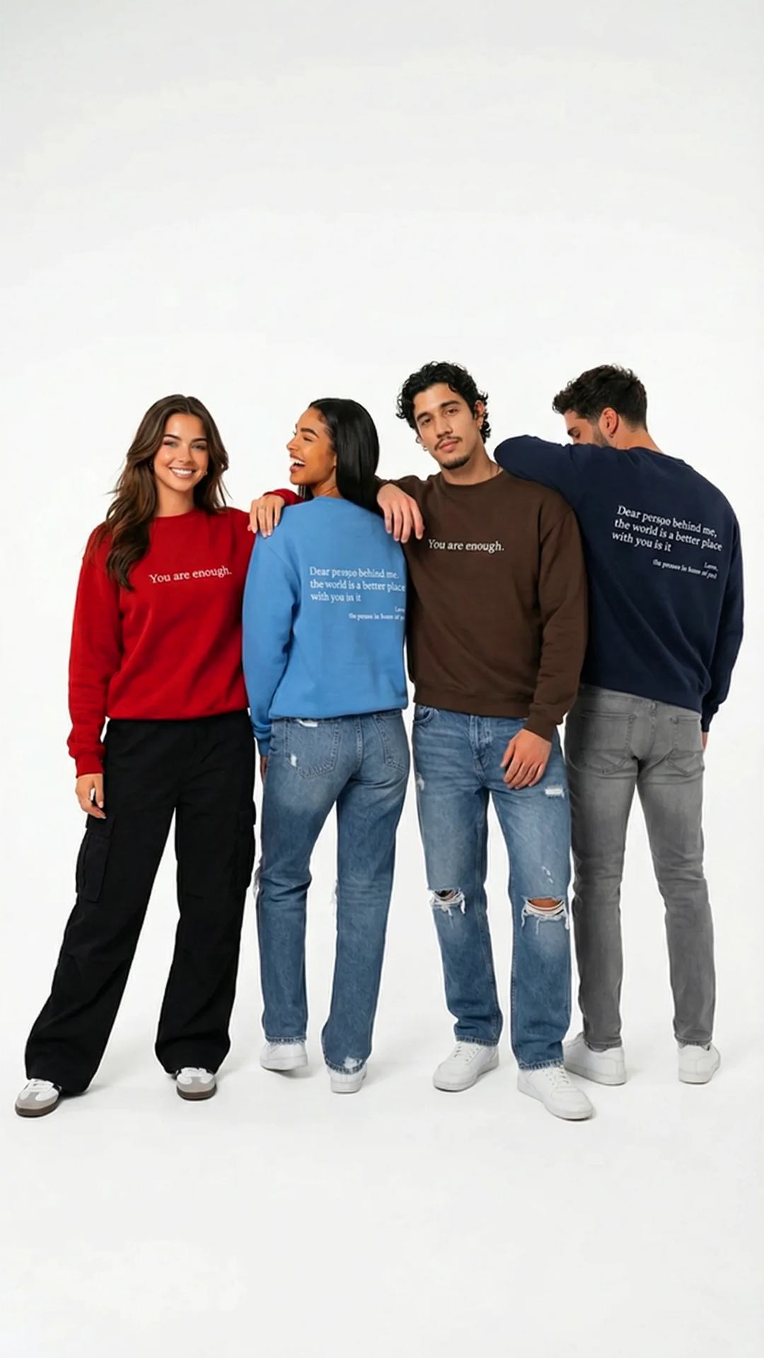 Sudadera con cuello redondo Eres suficiente
