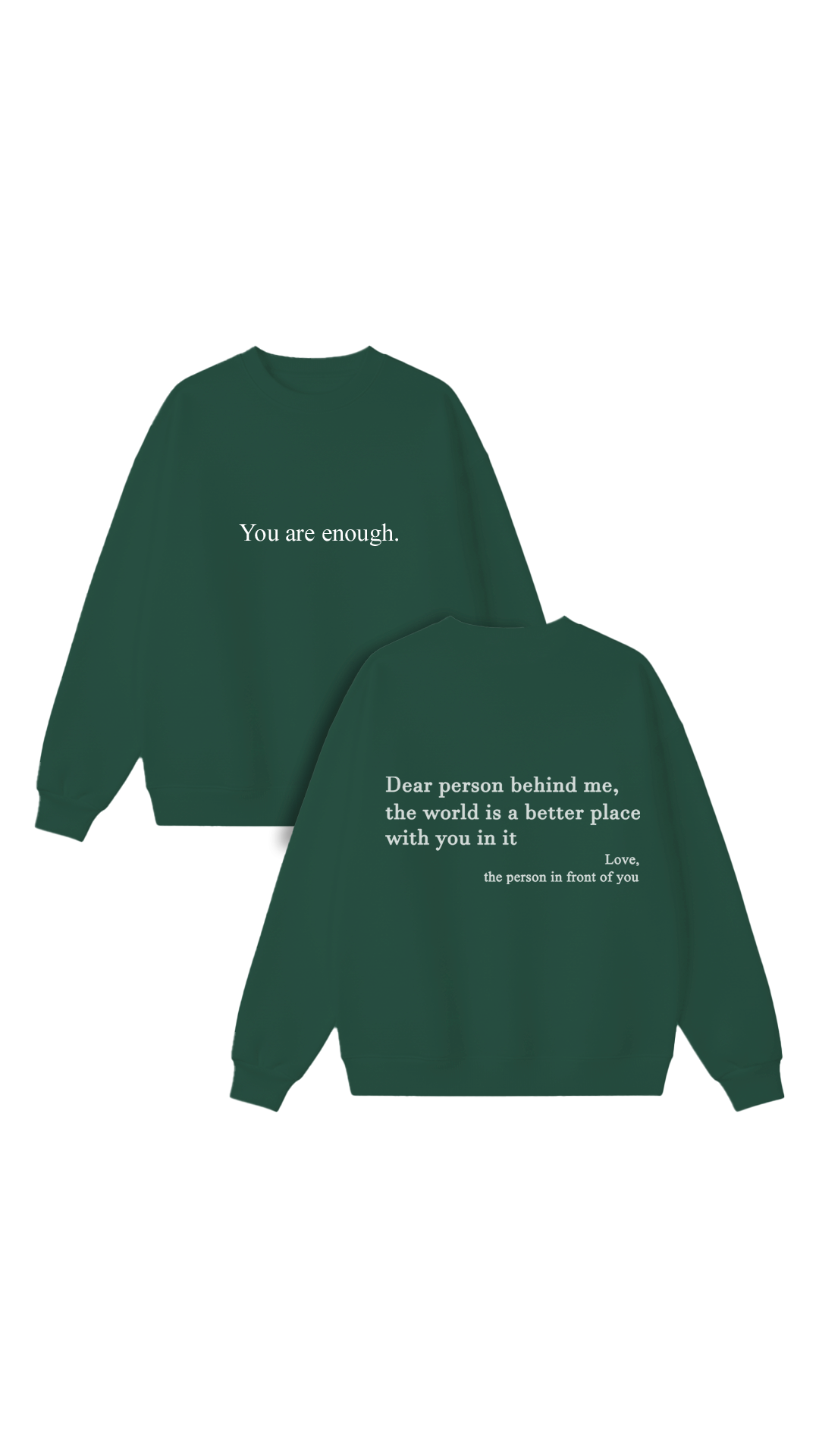 Sudadera con cuello redondo Eres suficiente
