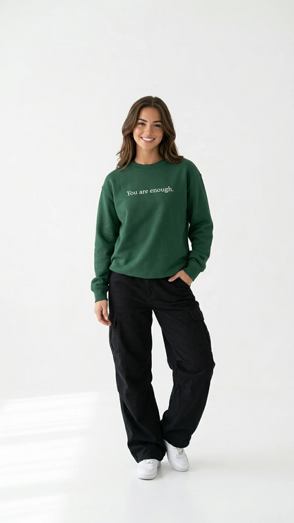 Sudadera con cuello redondo Eres suficiente