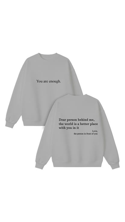 Sudadera con cuello redondo Eres suficiente