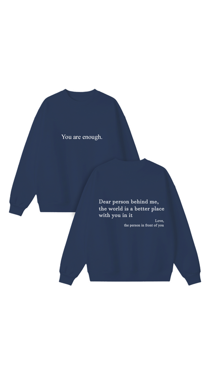 Sudadera con cuello redondo Eres suficiente