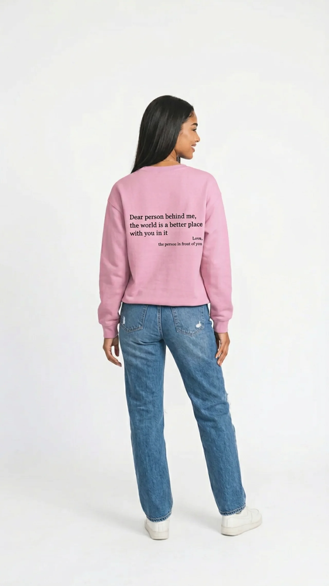 Sudadera con cuello redondo Eres suficiente