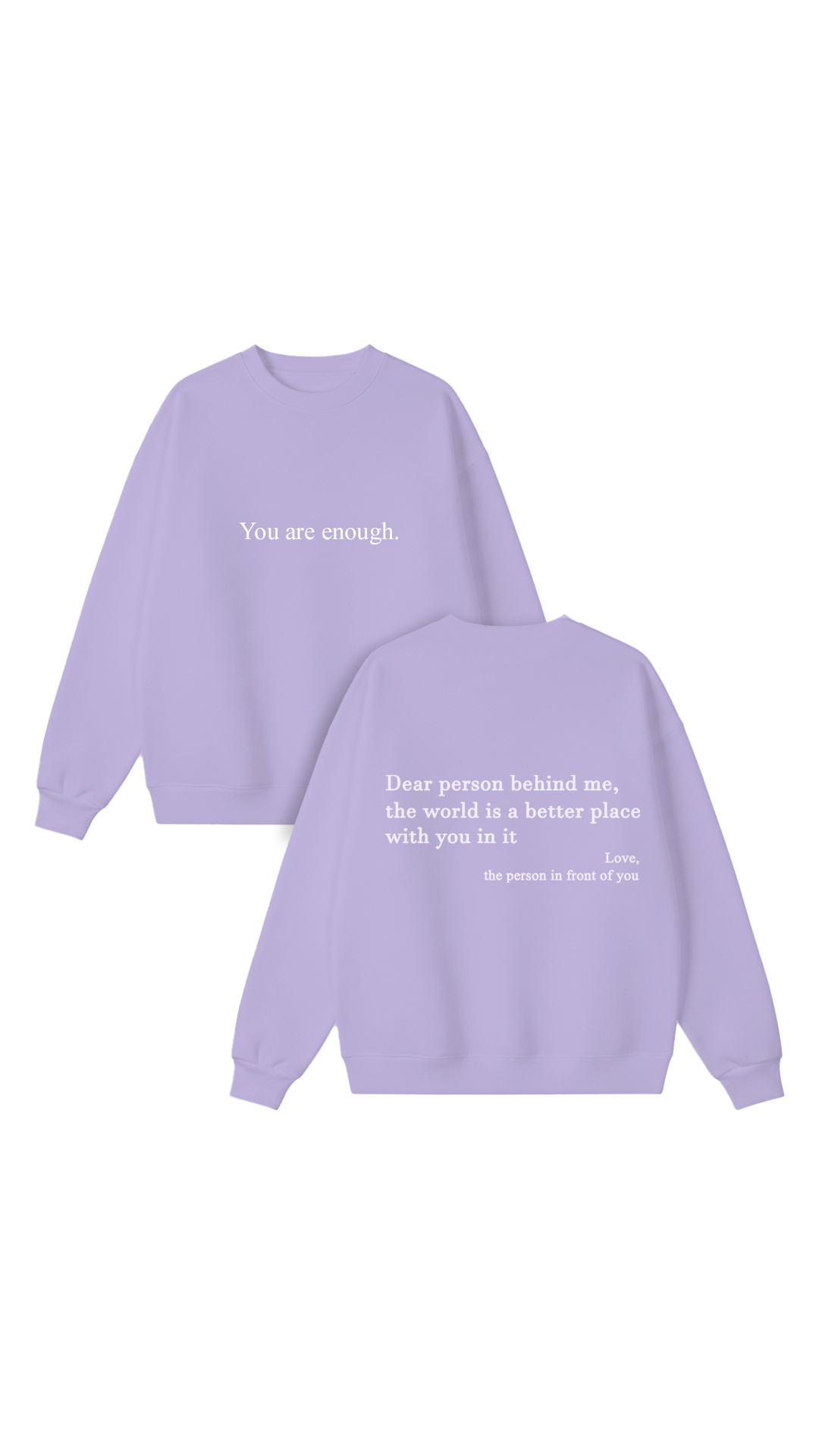Sudadera con cuello redondo Eres suficiente