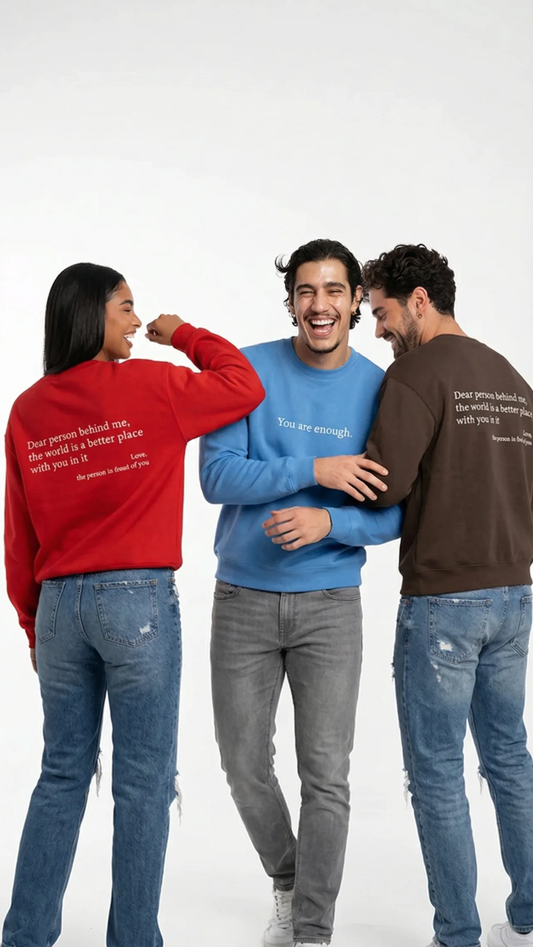 Sudadera con cuello redondo Eres suficiente