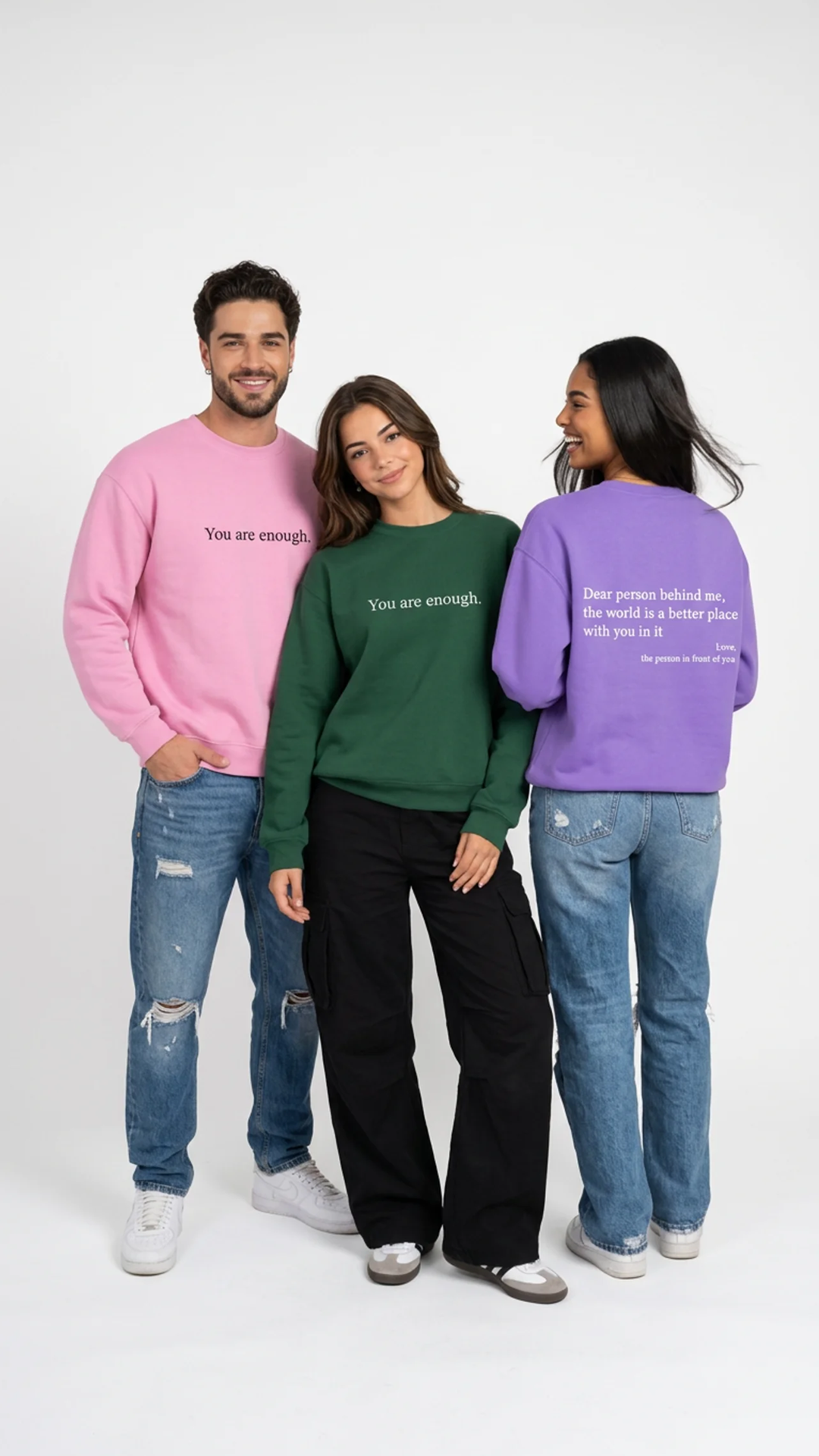 Sudadera con cuello redondo Eres suficiente