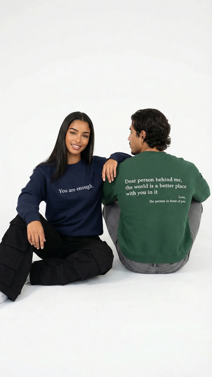 Sudadera con cuello redondo Eres suficiente