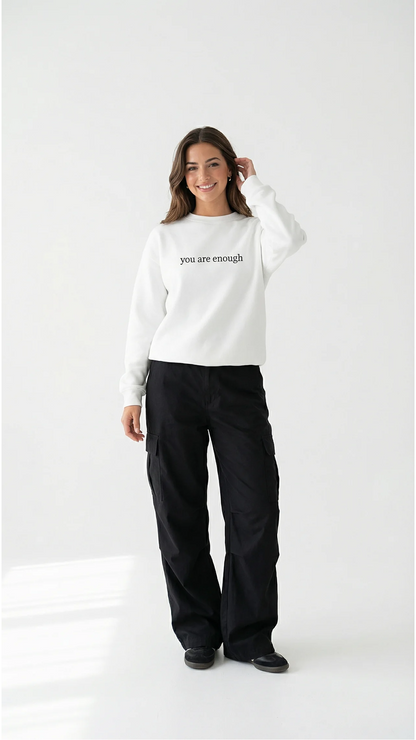Sudadera con cuello redondo Eres suficiente